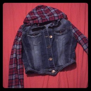 Hooded Denim/Flannel Jacket.